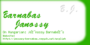 barnabas janossy business card
